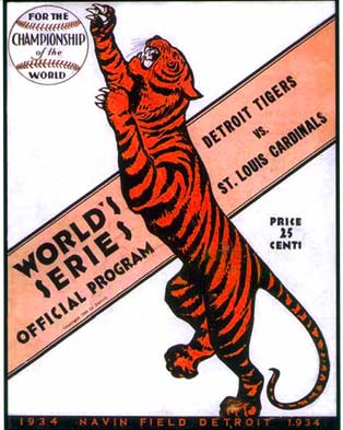 Detroit Tigers 1934 World Series Program