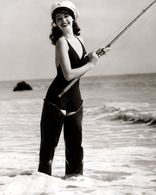 Publicity Photo Of Ava Gardner Fishing  C. 1952