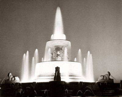 Night View Of Scott Fountain Detroit's Belle Isle C.