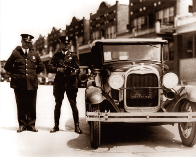 Dearborn Police With Tommy Gun C. 1920