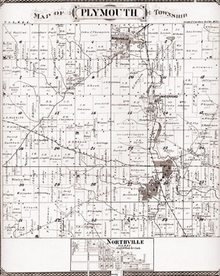 Plymouth Northville Map C. 1898