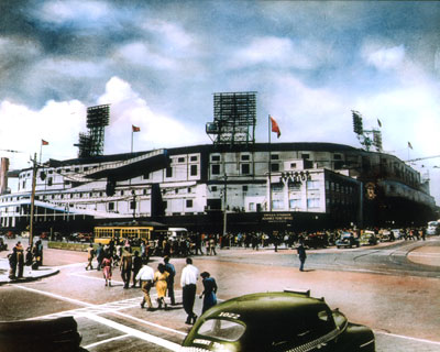 Detroit Tigers Briggs Stadium Colorized C. 1950