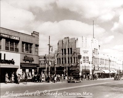 Dearborn's Michigan Avenue @ Schaefer C. 1938