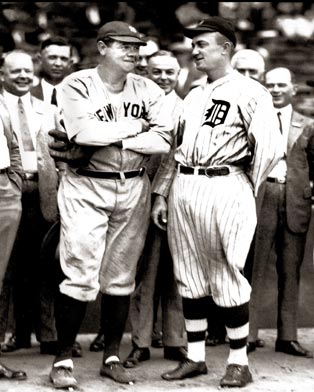 Tigers Ty Cobb & Yankees Babe Ruth C. 